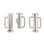 Metal magnetic slide clasp 16,5mm Silver